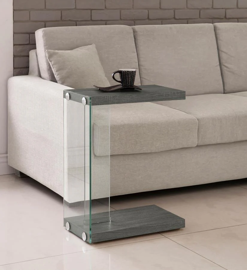 Colby - Engineered Wood C-Shaped Side Table - Weathered Gray - Image 2