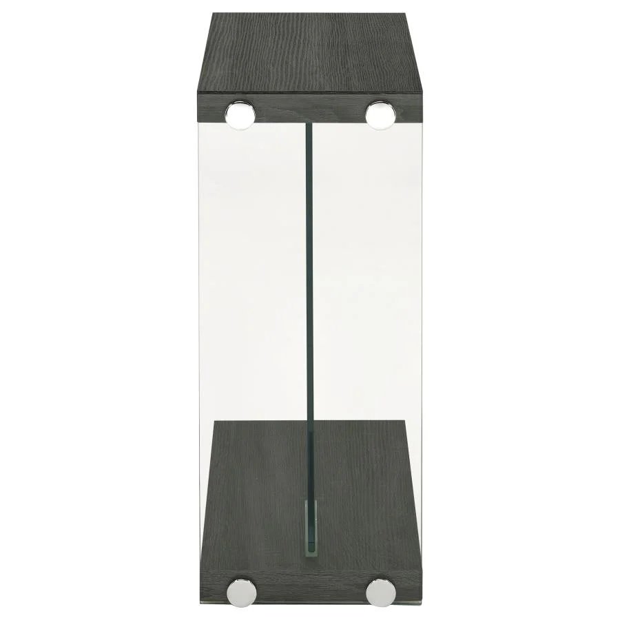 Colby - Engineered Wood C-Shaped Side Table - Weathered Gray - Image 3