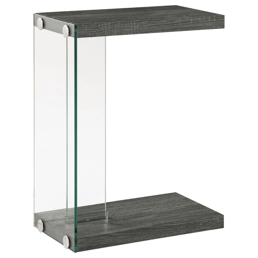 Colby - Engineered Wood C-Shaped Side Table - Weathered Gray - Image 4