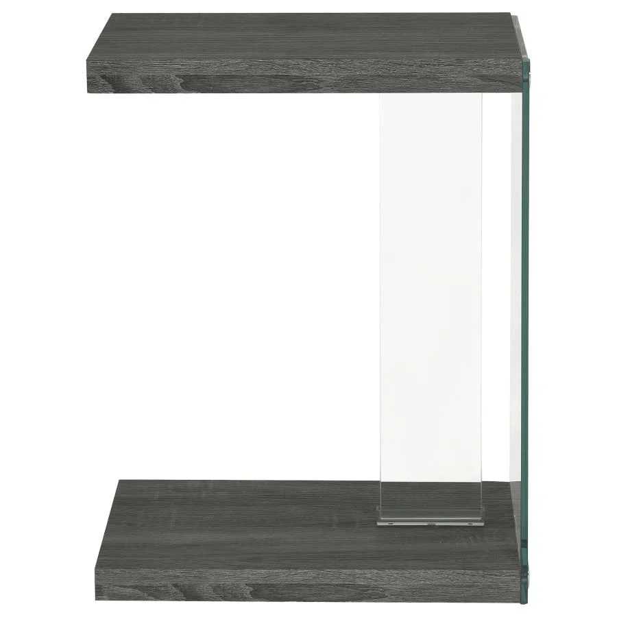 Colby - Engineered Wood C-Shaped Side Table - Weathered Gray - Image 7