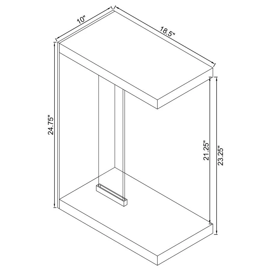 Colby - Engineered Wood C-Shaped Side Table - Weathered Gray - Image 9