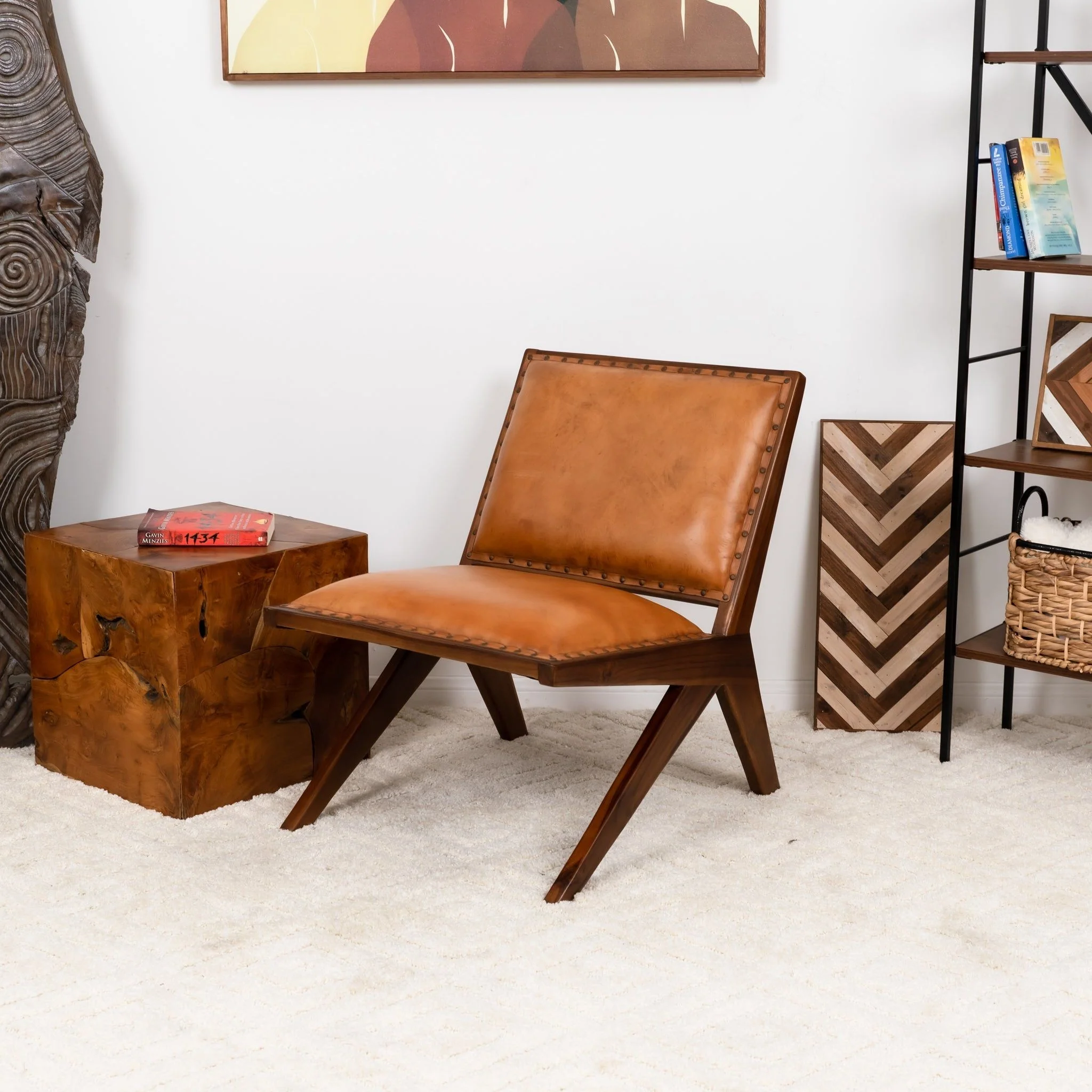 Colin - Lounge Chair - Brown / Tan - Image 9