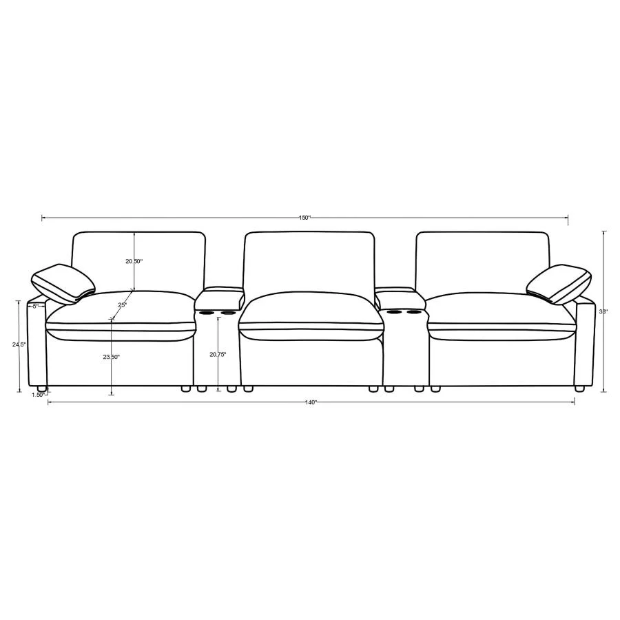 Collins - 5-Piece Power Reclining Home Theater Seating - Image 25