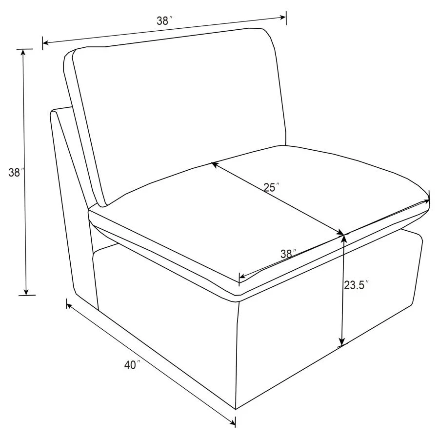 Collins Modular Armless Chair - Image 17
