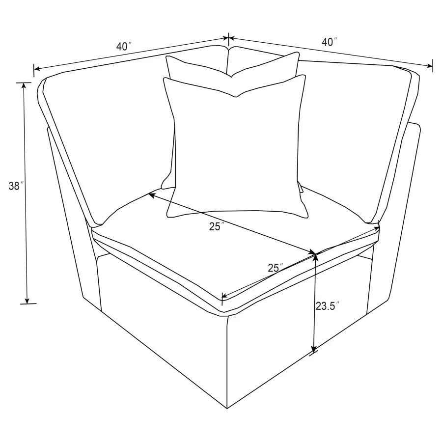 Collins Modular Sectional Chair Dark Grey - Image 66