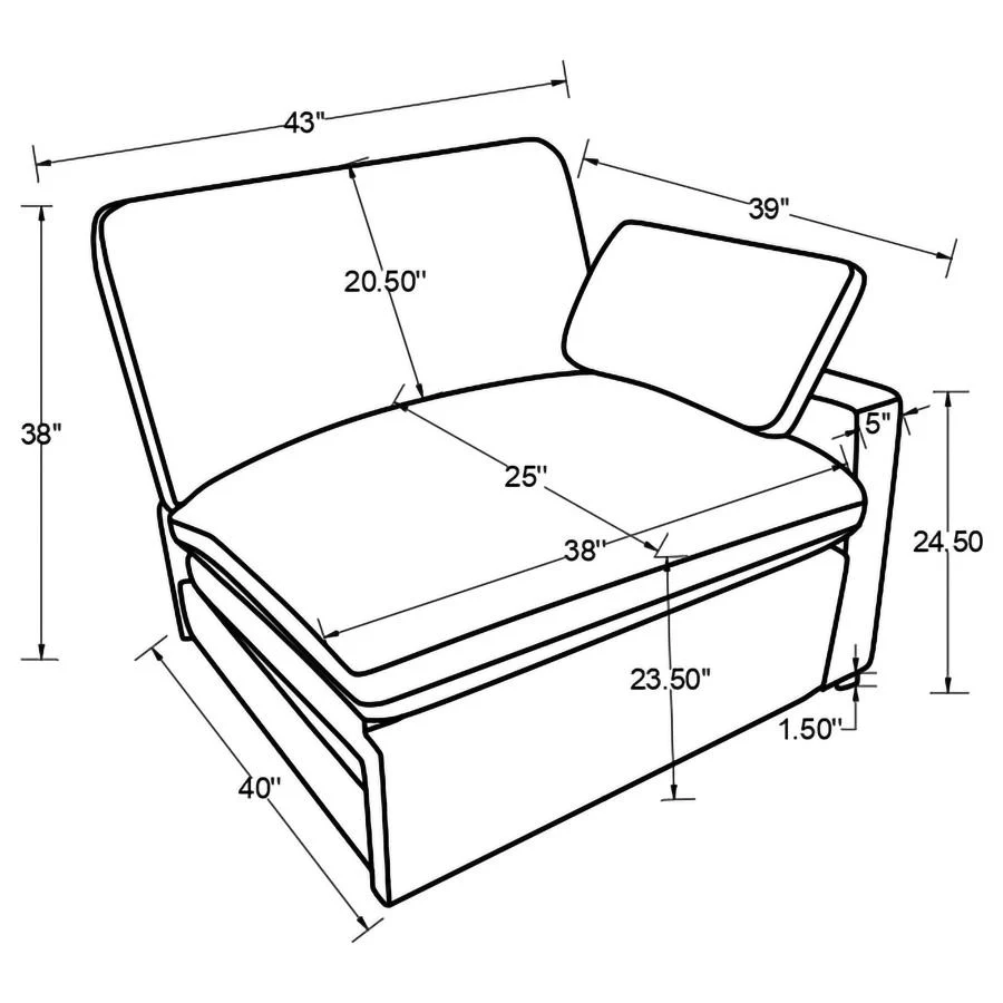 Collins Modular Sectional Chair Dark Grey - Image 95