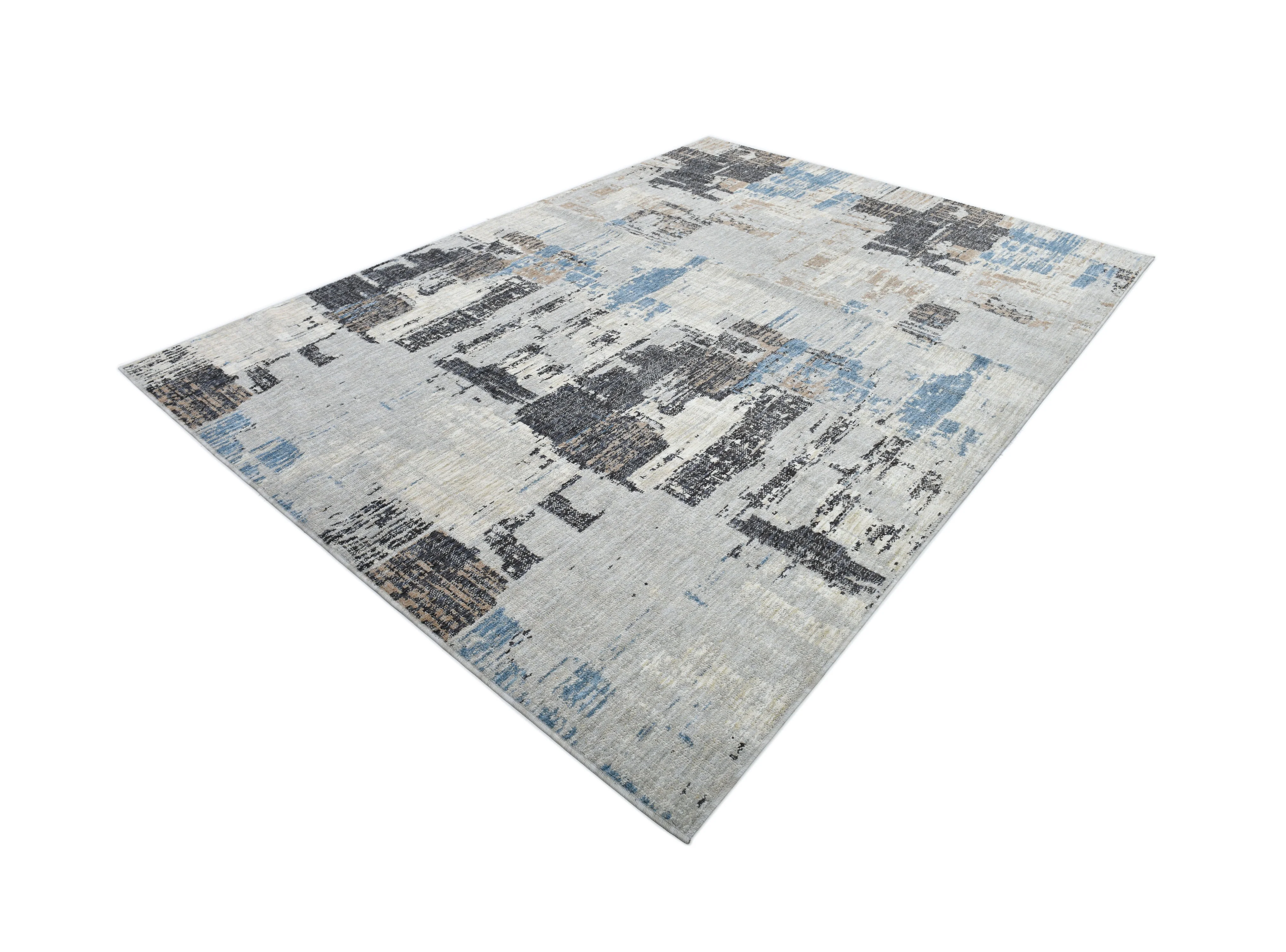 .Colorado Abstract Area Rug – Silver, Blue & Beige 6'6" x 9'0" - Image 5