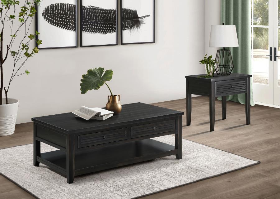 Concord - 2-Drawer Rectangular Coffee Table - Distressed Java - Image 10