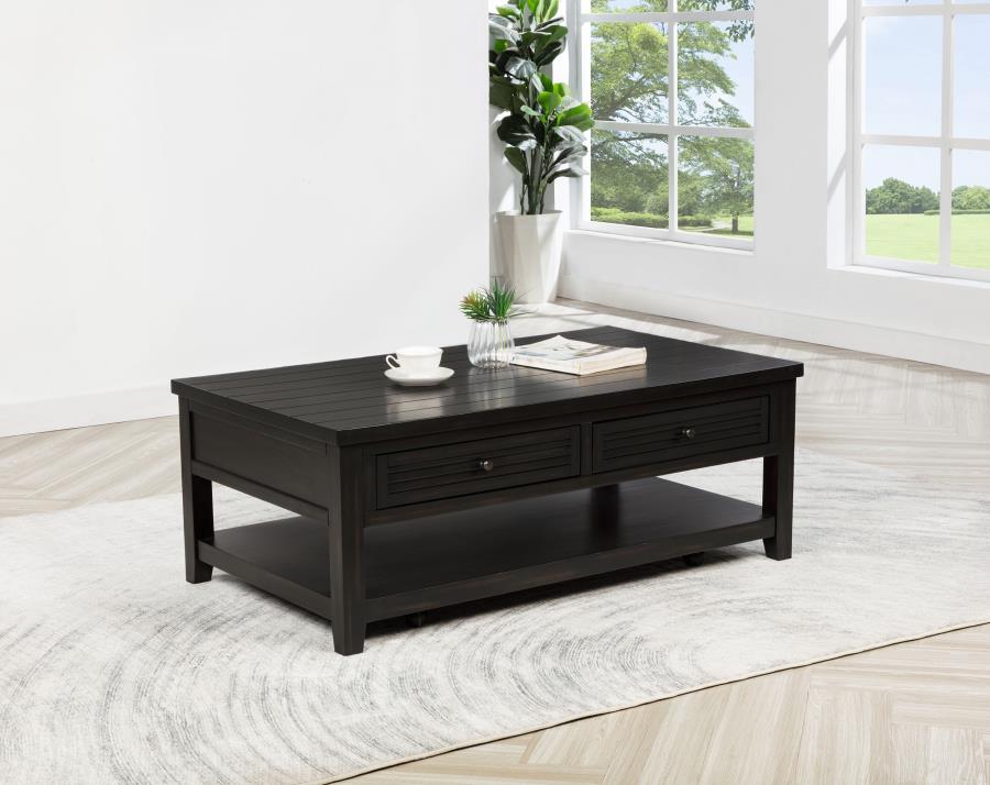 Concord - 2-Drawer Rectangular Coffee Table - Distressed Java - Image 2