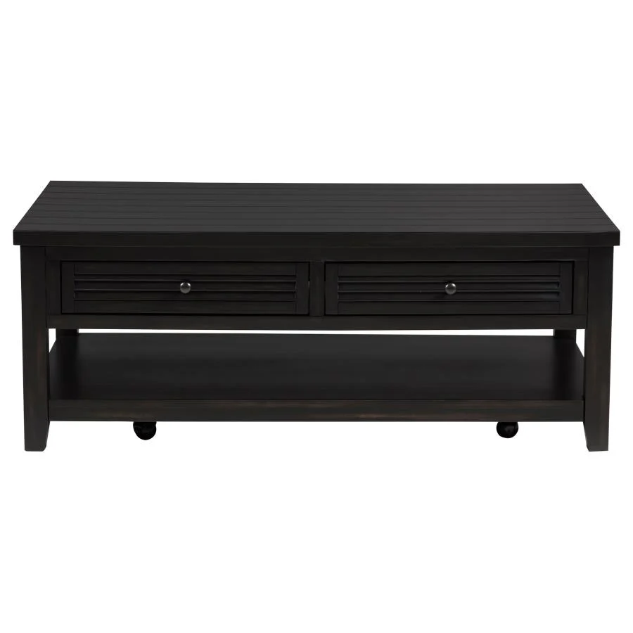 Concord - 2-Drawer Rectangular Coffee Table - Distressed Java - Image 4
