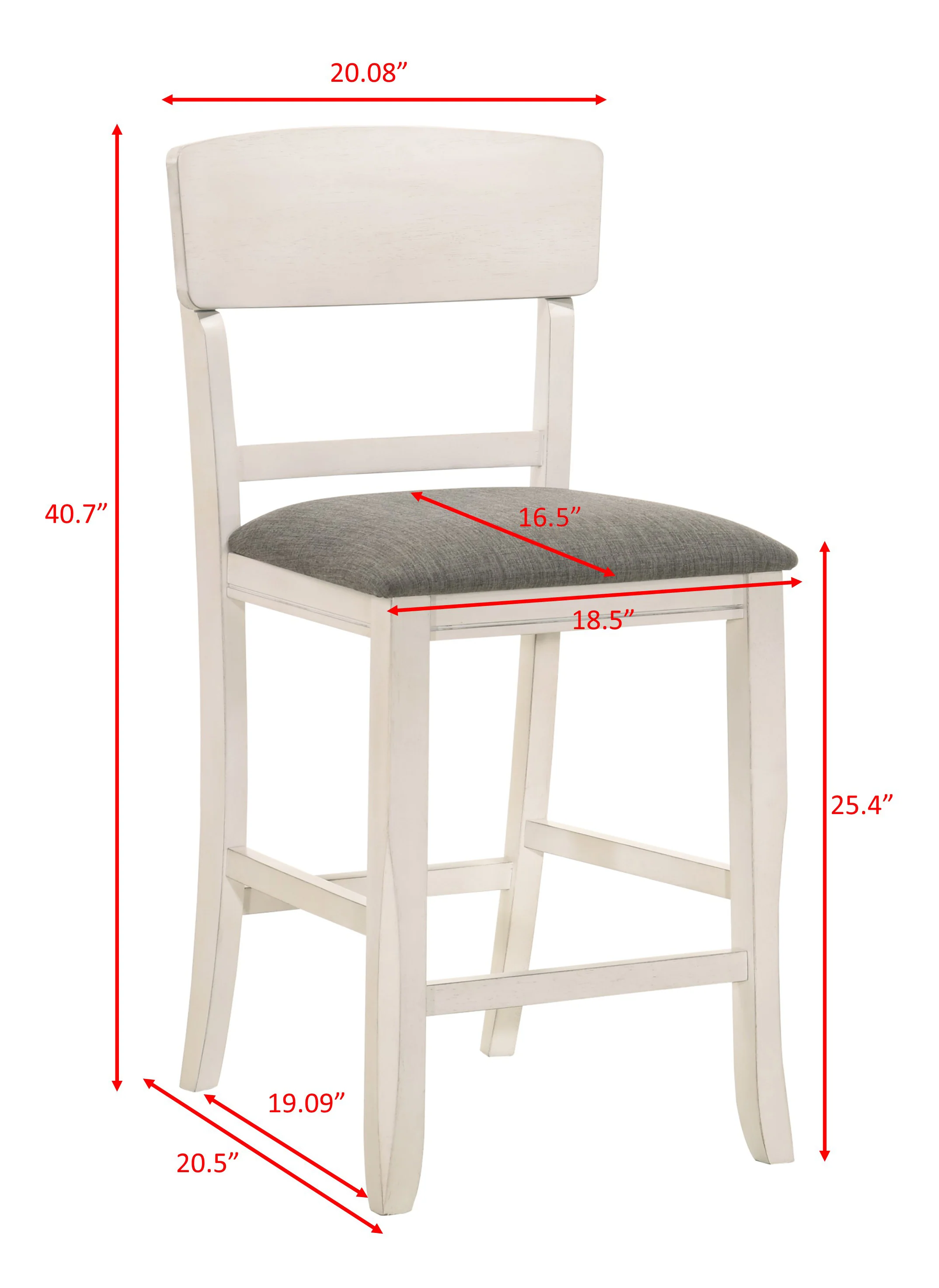 Conner Chalk Grey Counter Height Chair - Image 2