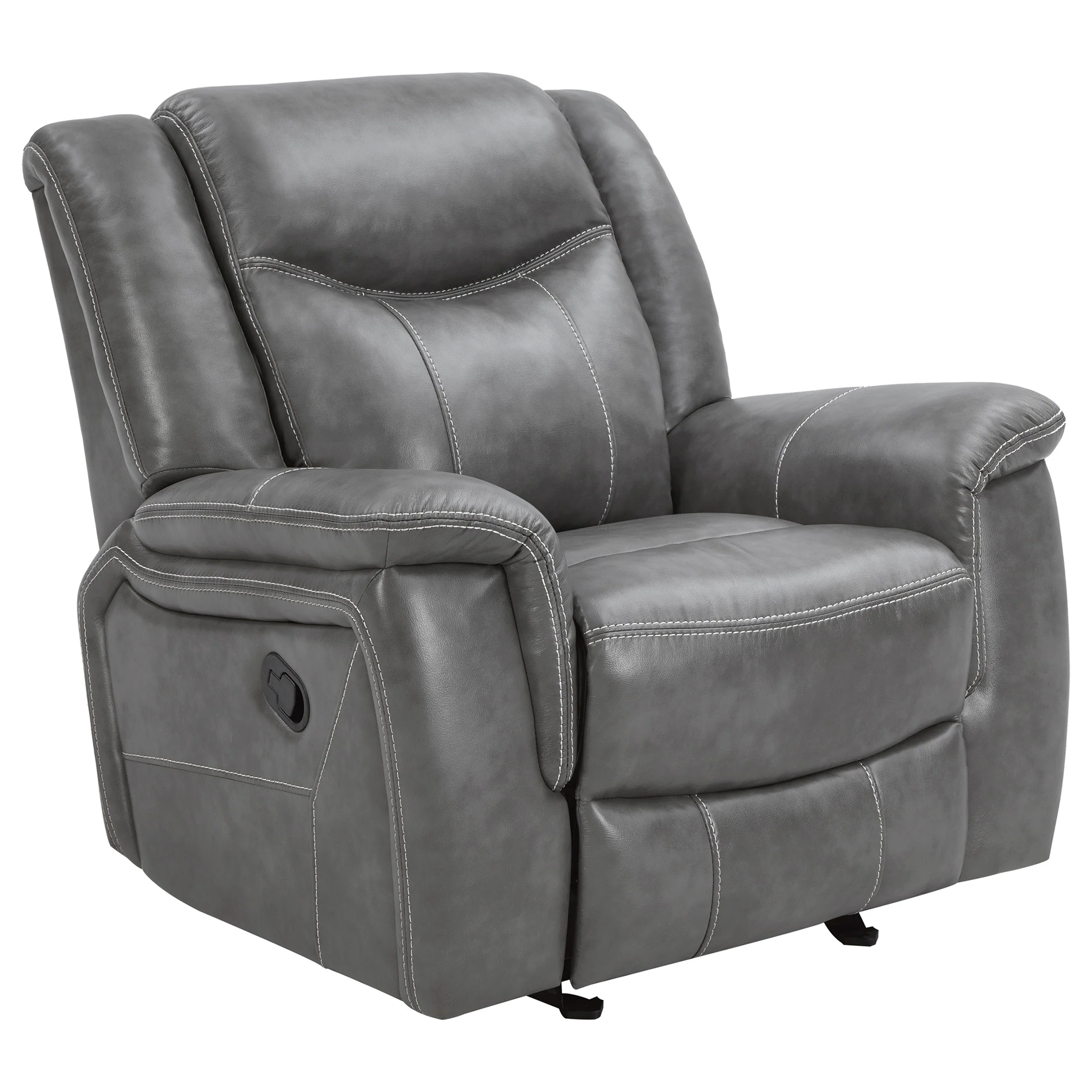 Conrad - Upholstered Padded Arm Glider Recliner - Gray - Image 14