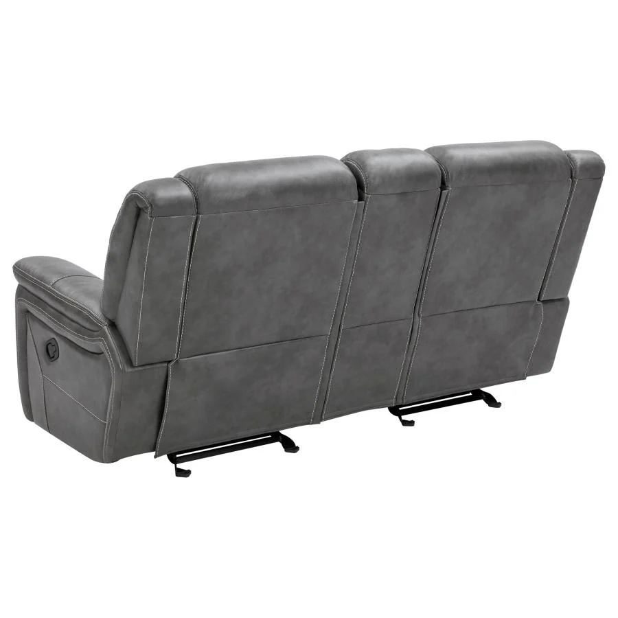 Conrad - Upholstered Padded Arm Glider Loveseat - Gray - Image 7