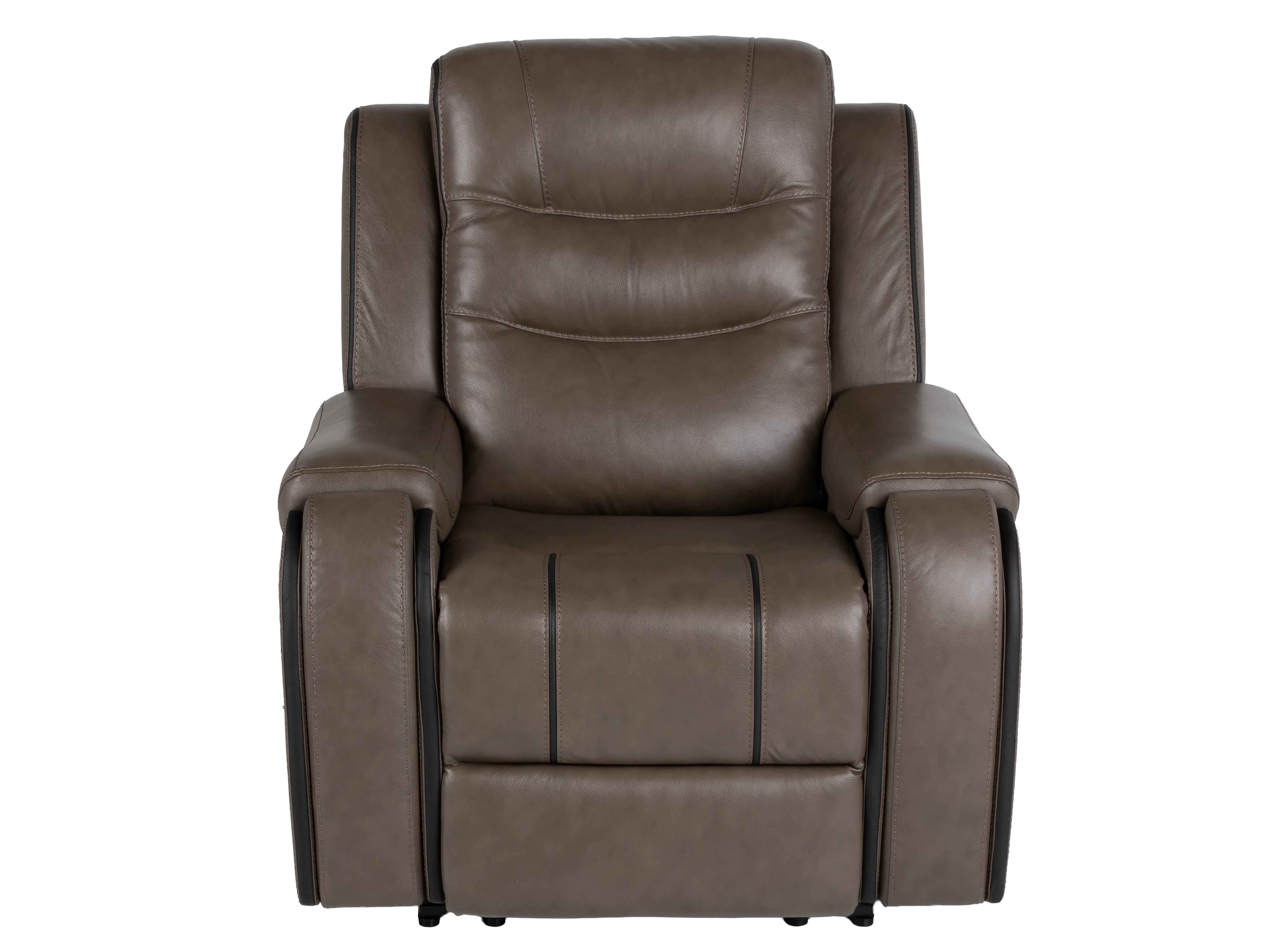Warm Gray Top Grain Leather Power Reclining 3-Piece Living Room Set with Power Headrests - Image 11
