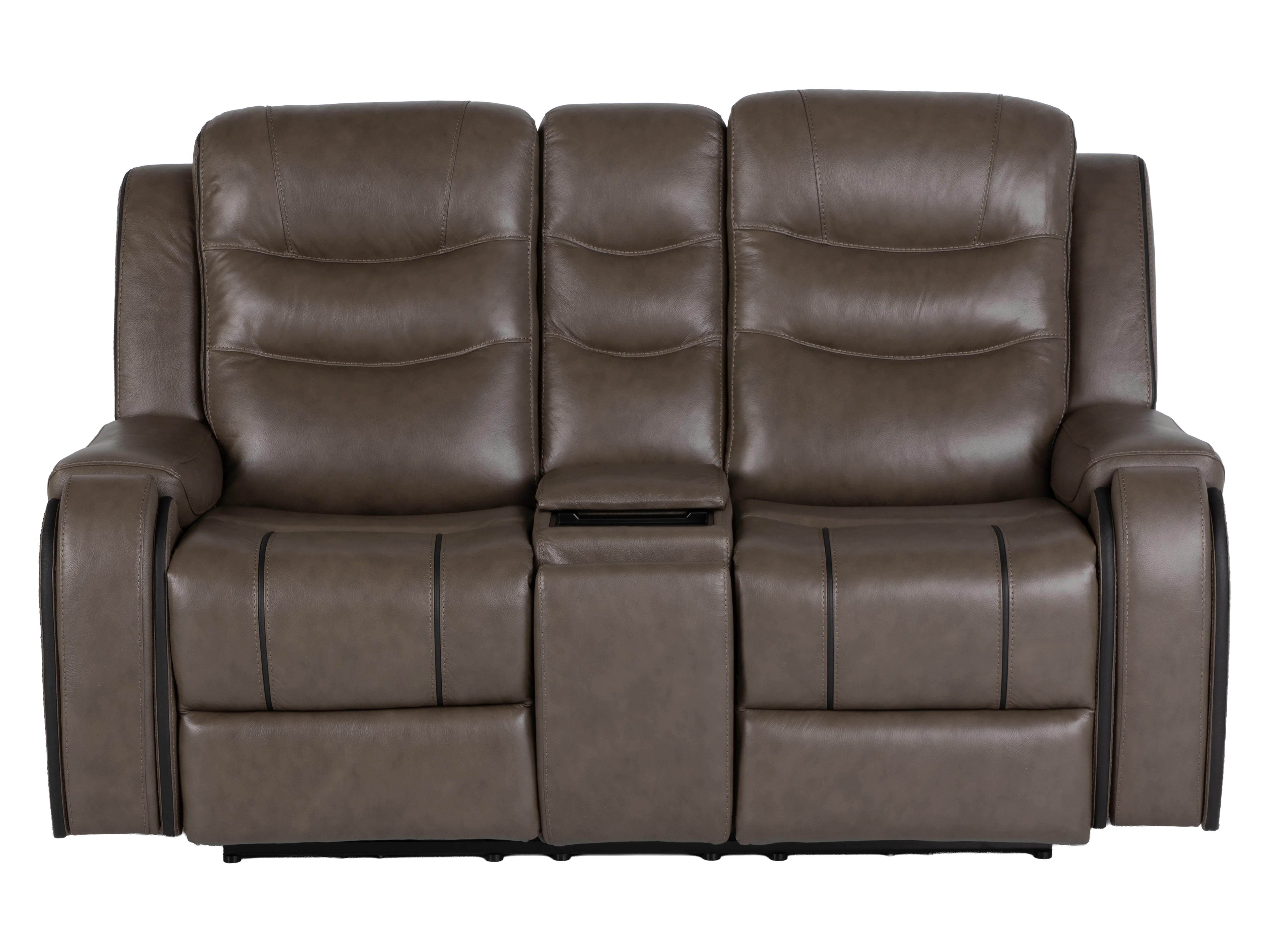 Warm Gray Top Grain Leather Power Reclining 3-Piece Living Room Set with Power Headrests - Image 9