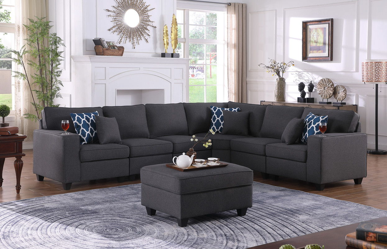 Cooper - Comfort Sectional Sofa With Ottomans And Cupholder - Image 3