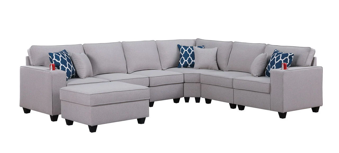 Cooper - Comfort Sectional Sofa With Ottomans And Cupholder - Image 8