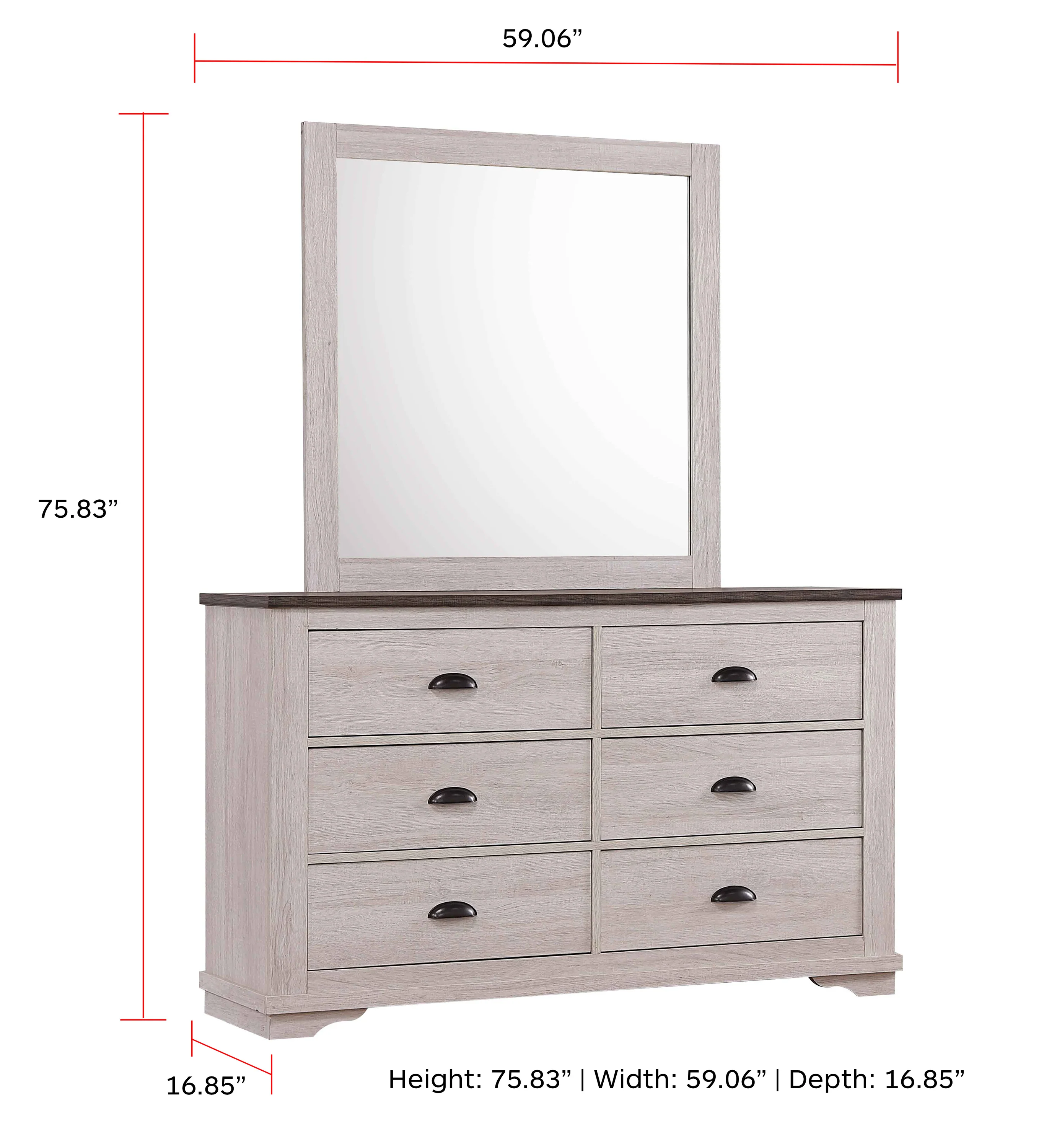 Coralee Dresser Chalk/Grey - Image 2