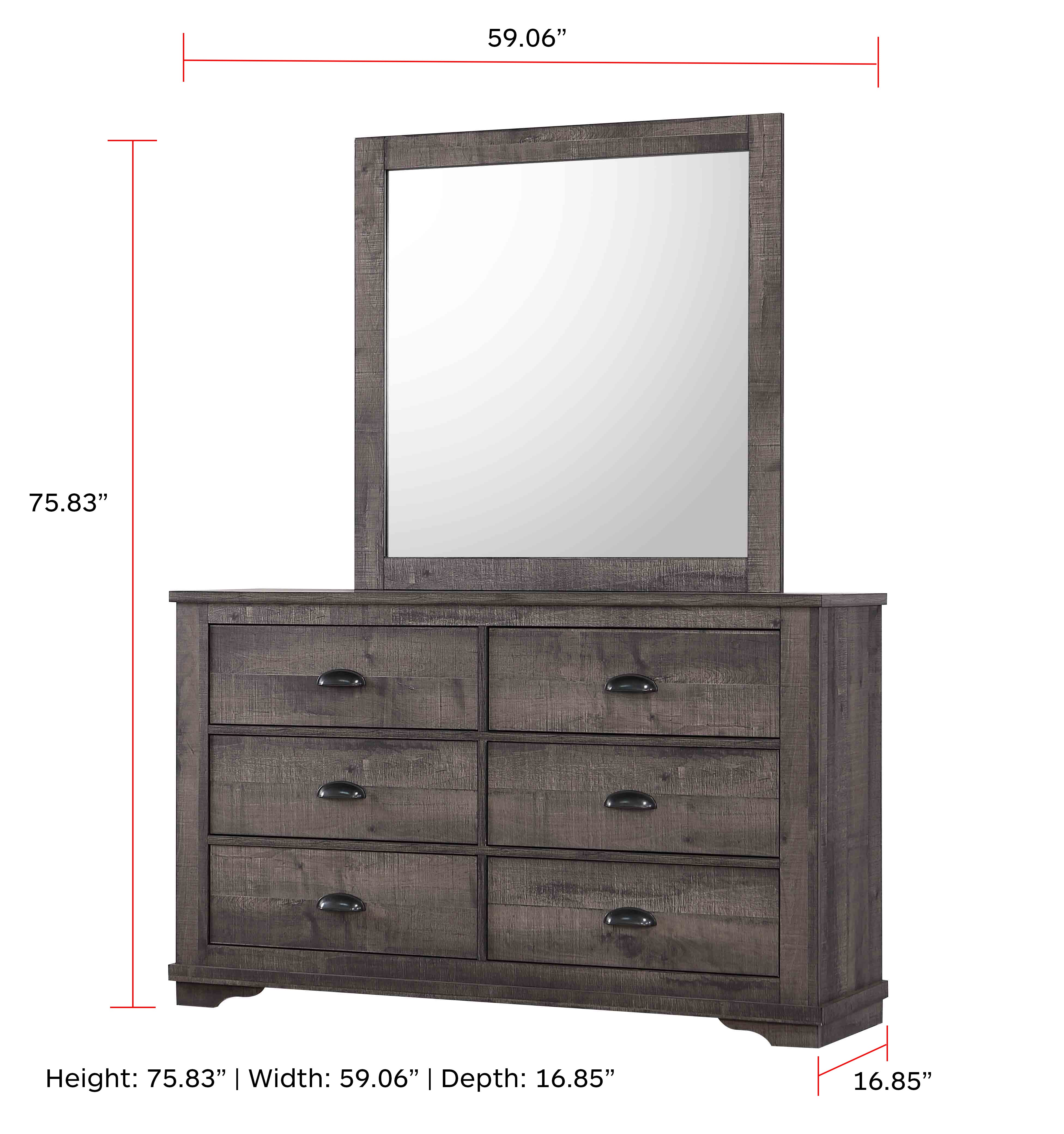 Coralee Dresser Mirror Grey - Image 3