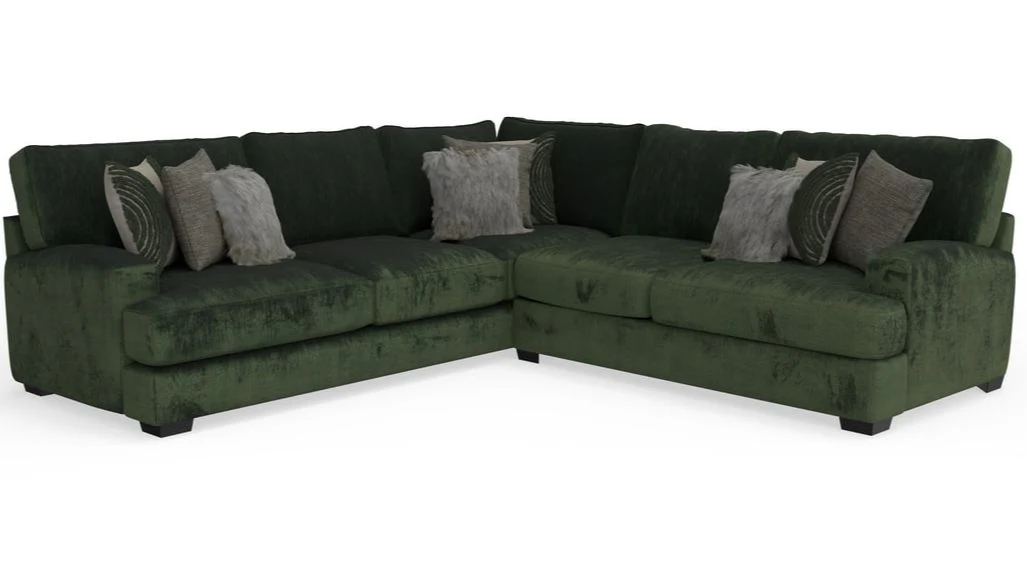 Corinthian Emerald Plush 2-Piece Sectional Sofa - Image 7