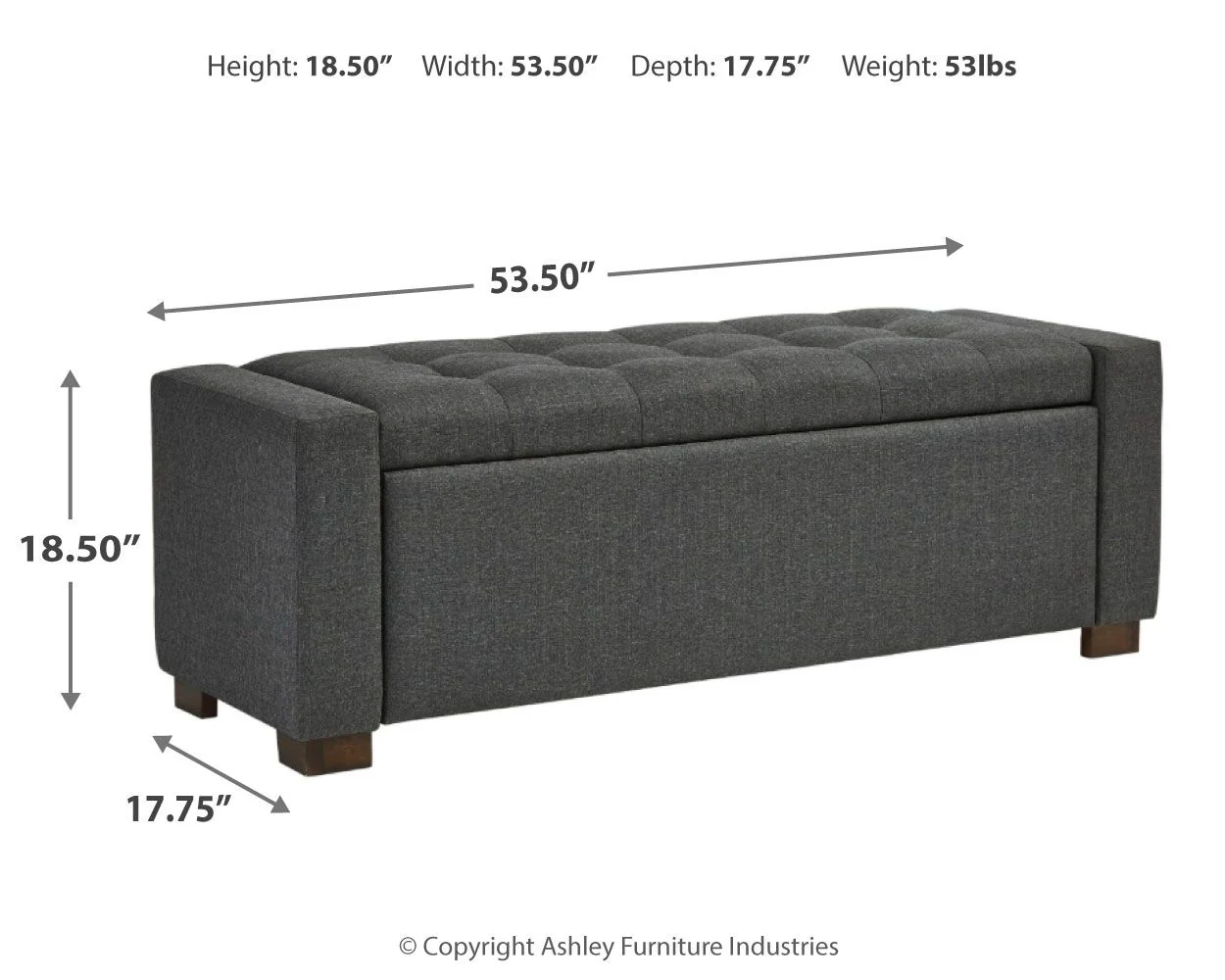 Cortwell - Storage Bench - Gray - Image 7