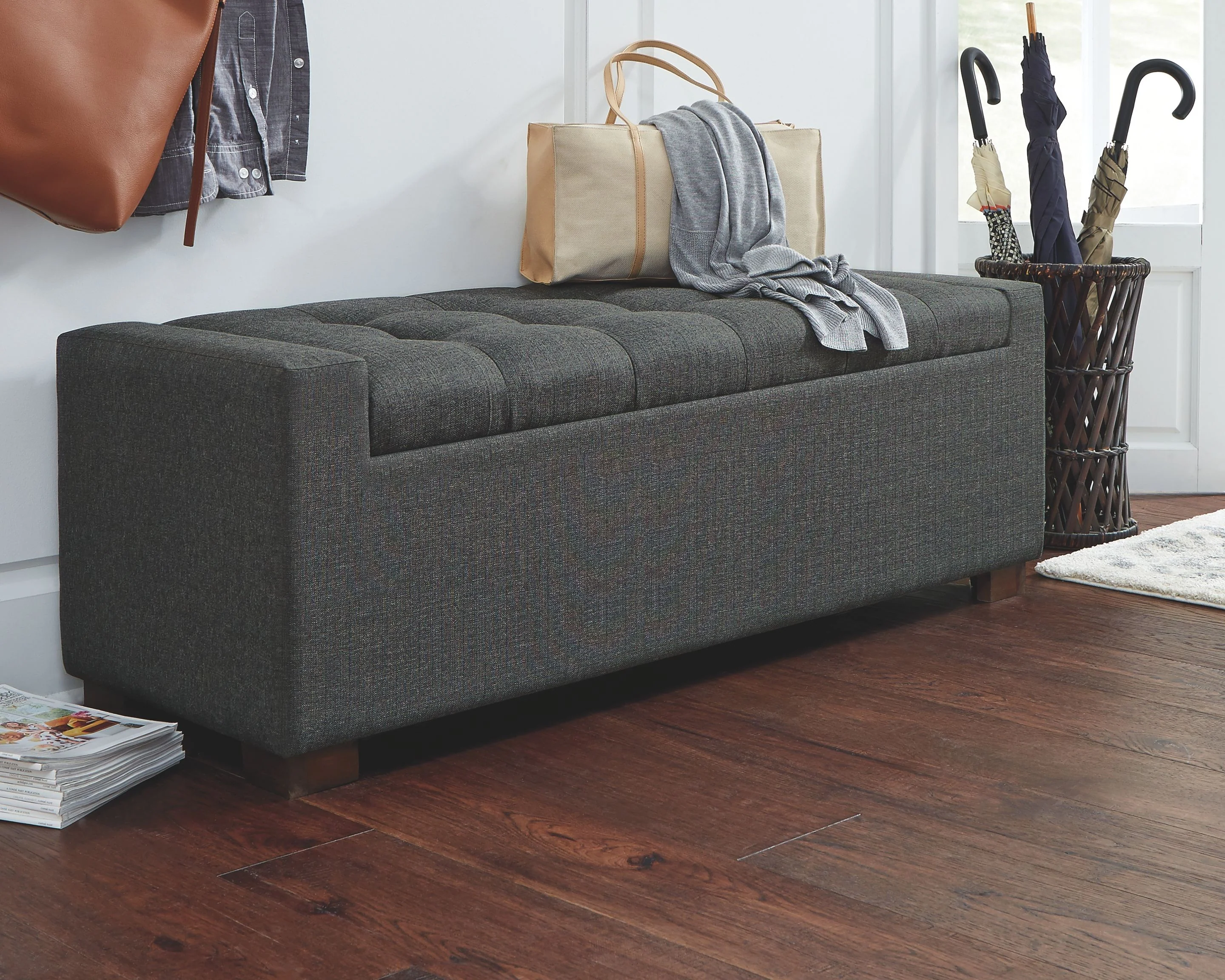 Cortwell - Storage Bench - Gray - Image 8