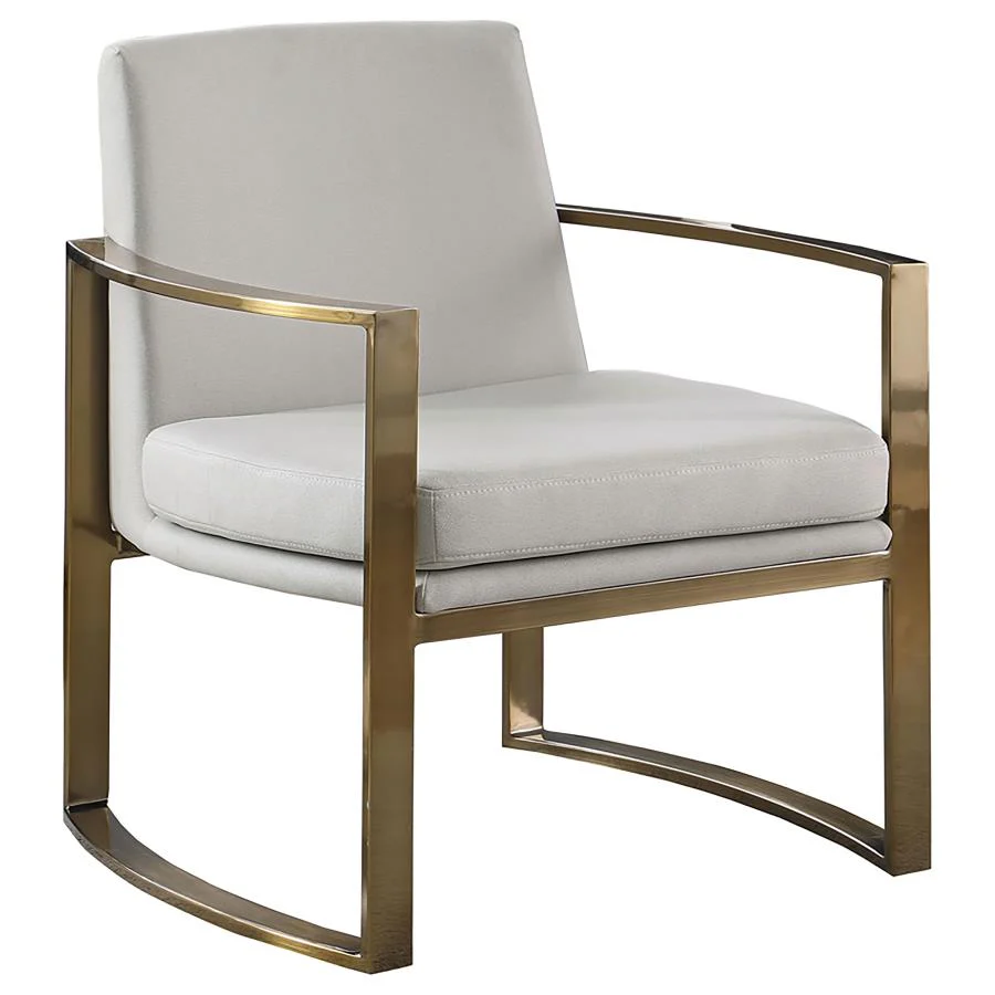 Cory Upholstered Arched Arm Accent Chair Cream - Image 4