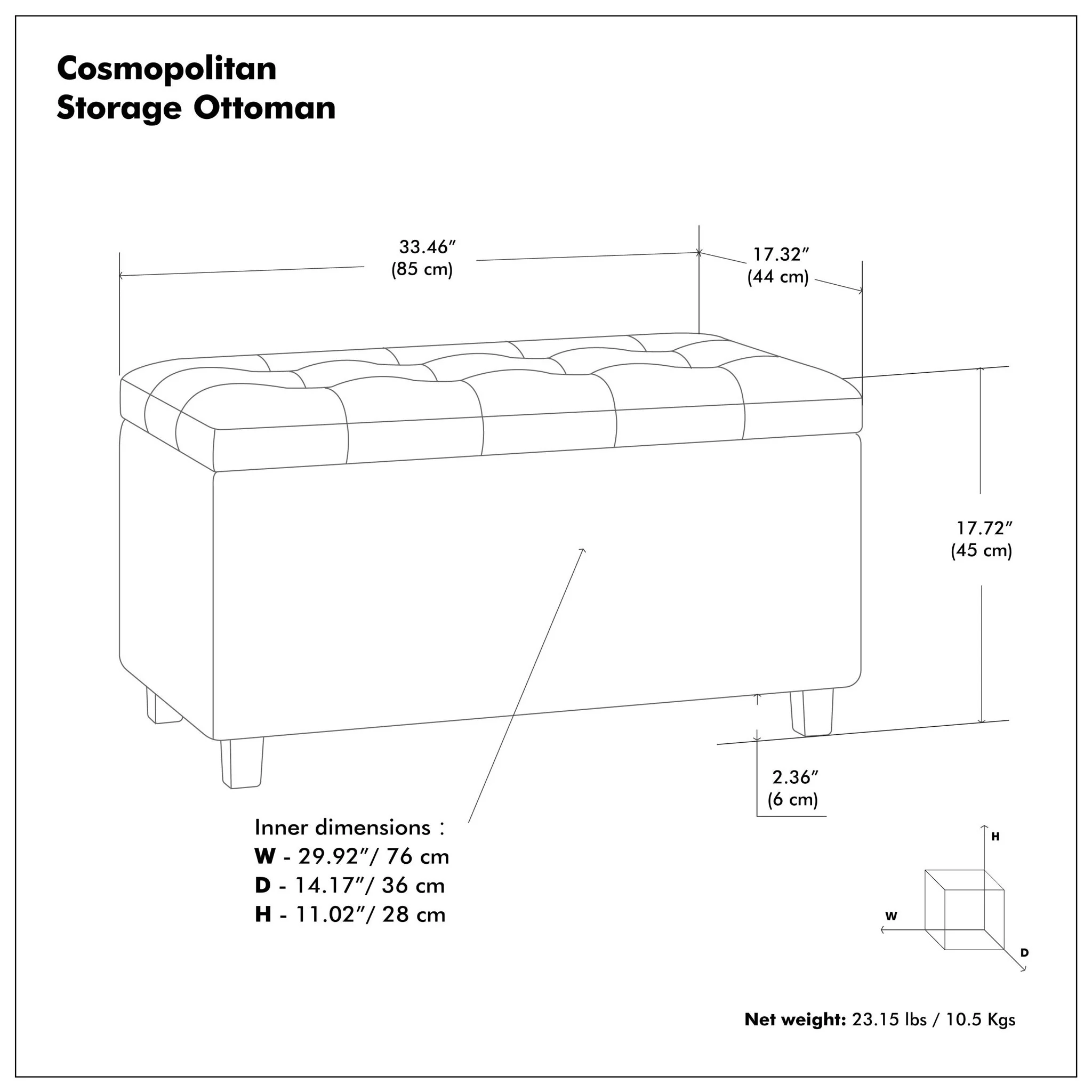 Cosmopolitan - Storage Ottoman - Chocolate Brown - Image 9