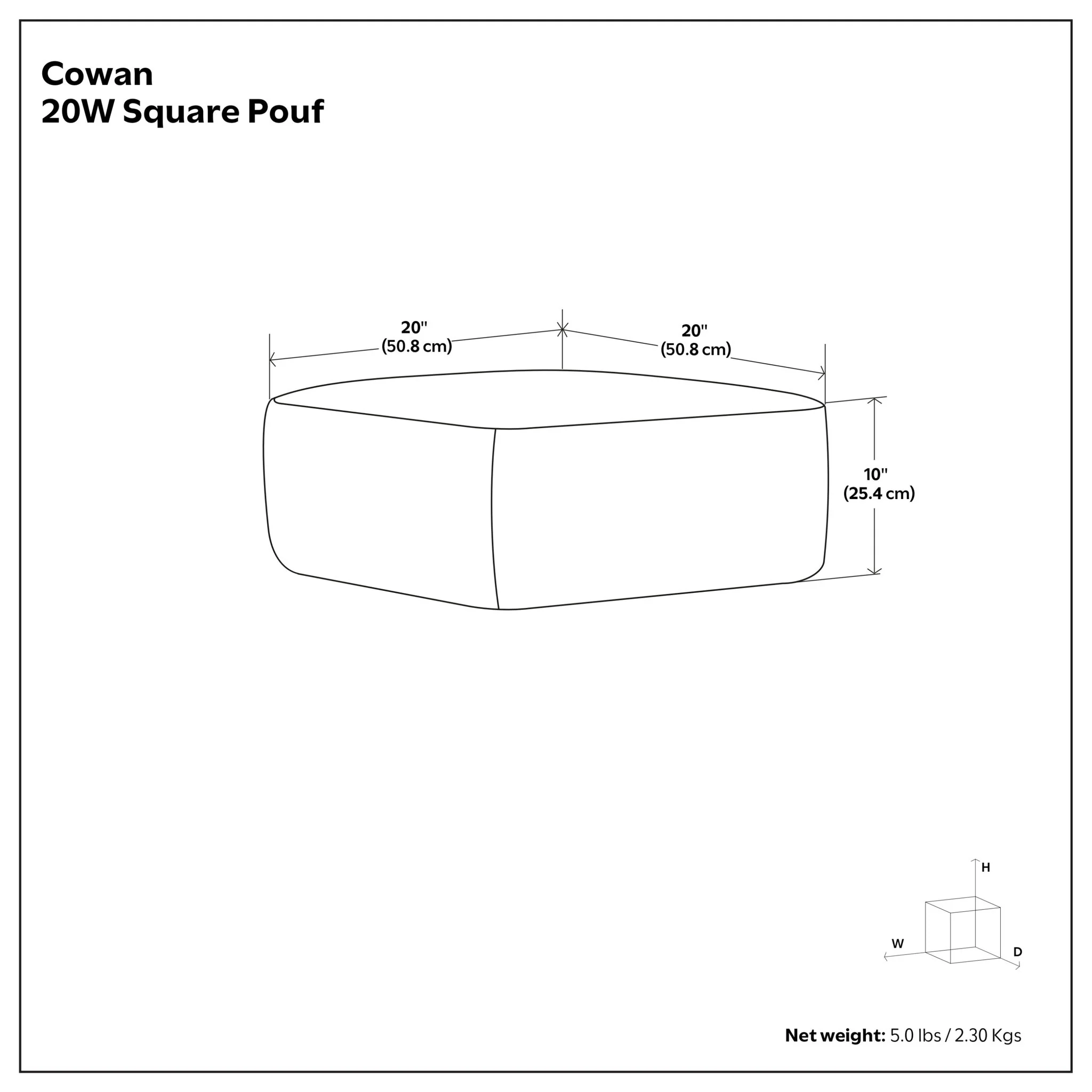 Cowan - Handcrafted Square Pouf - Image 12