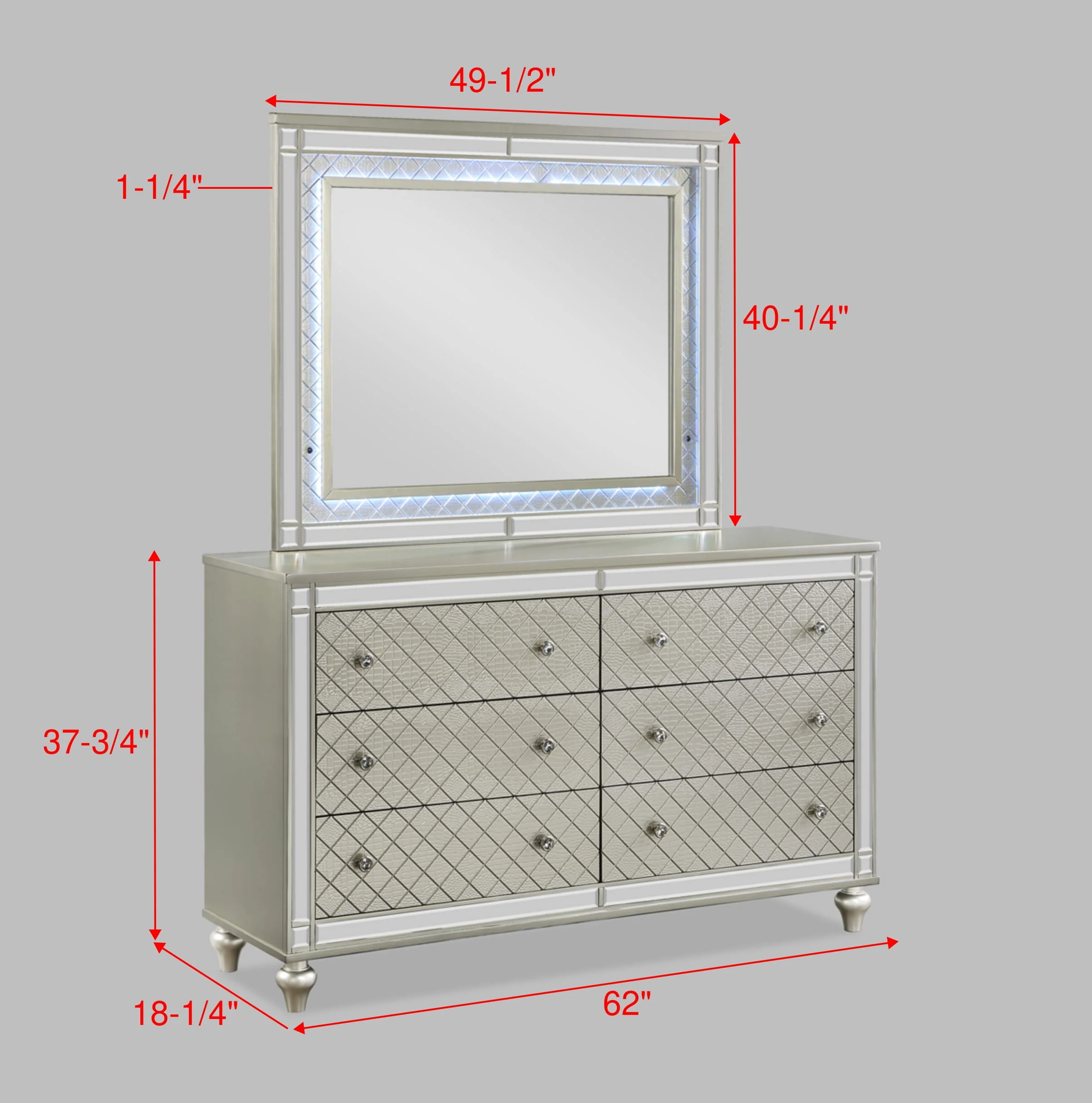 Cristian Dresser Mirror Champagne - Image 2