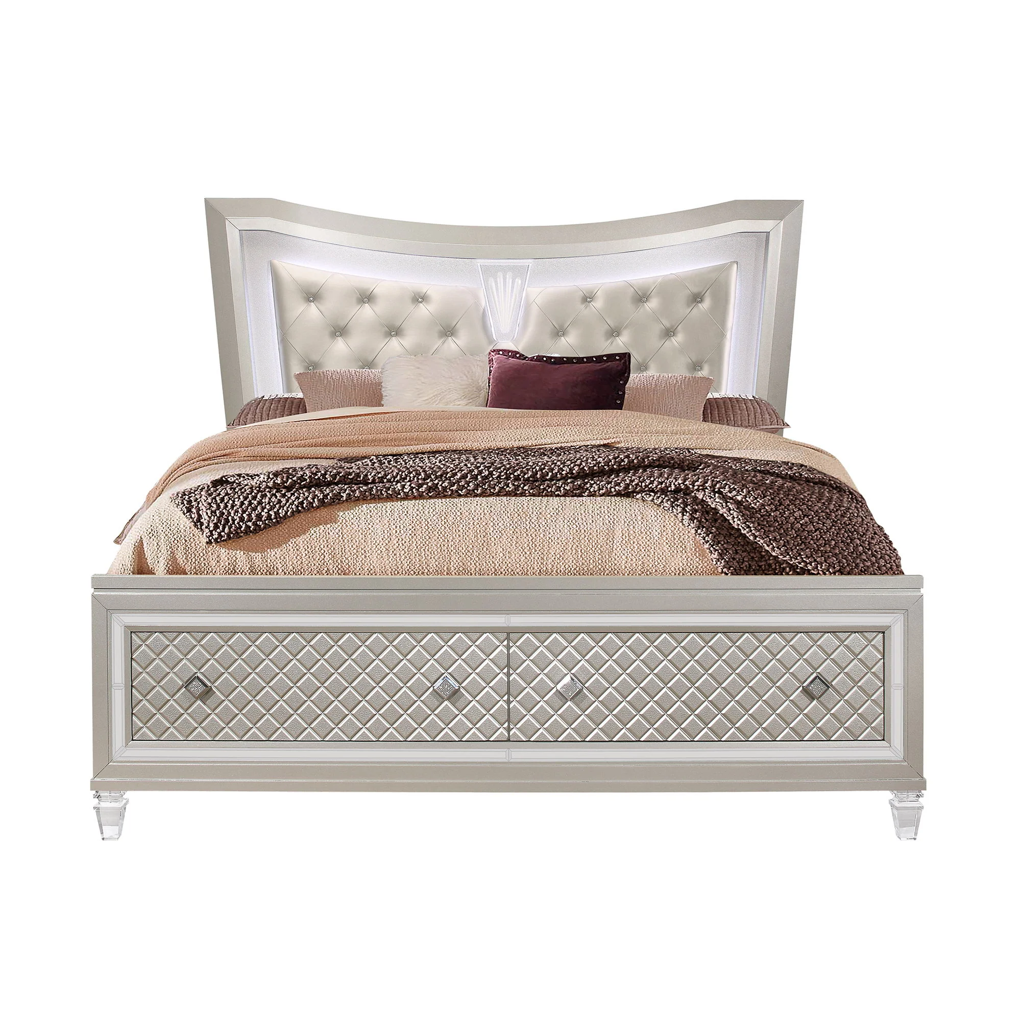 Cross - Elegant Design Bed With LED - Image 6