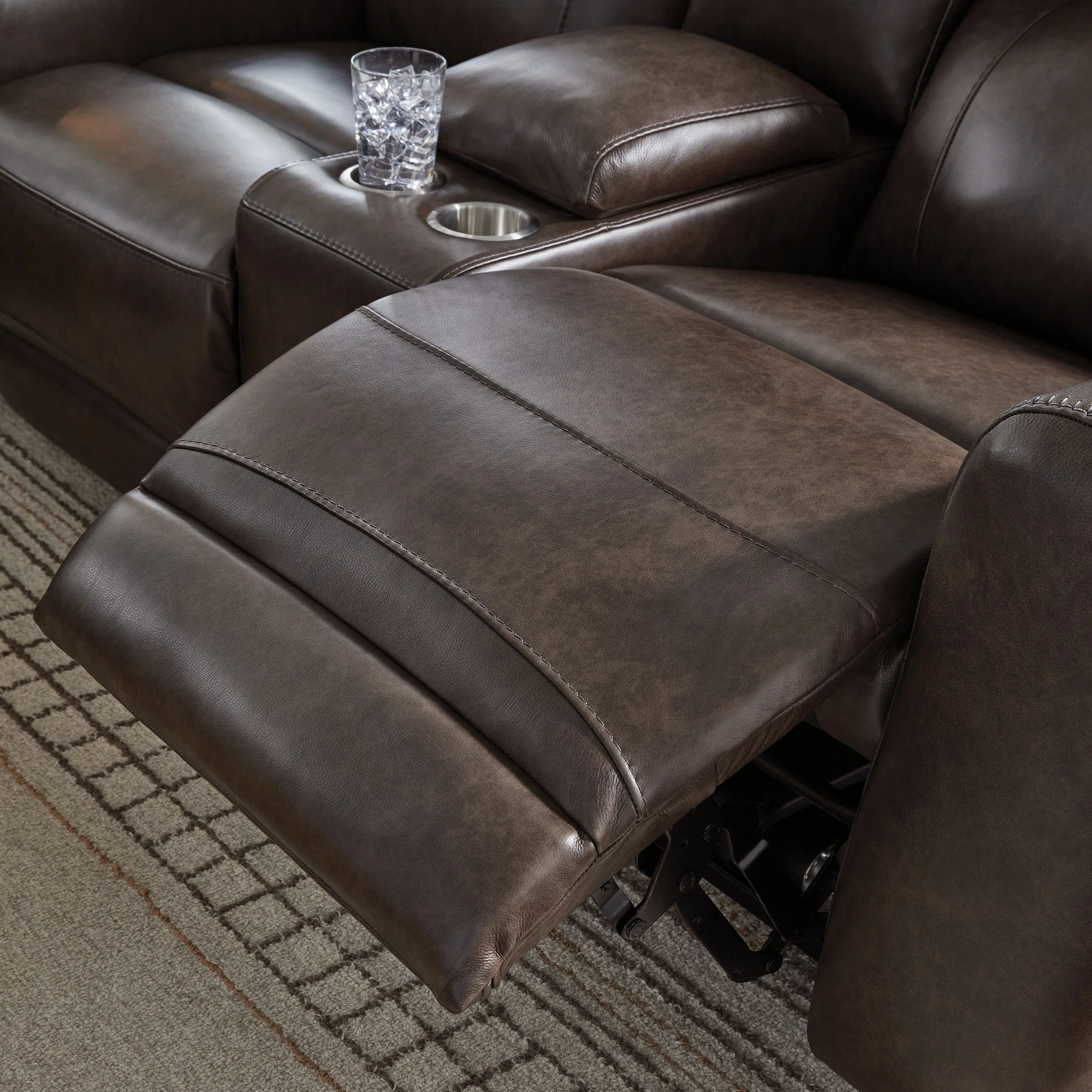 Crossplex - Power Reclining Loveseat / Console / Adjustable Headrest - Smoke - Image 3