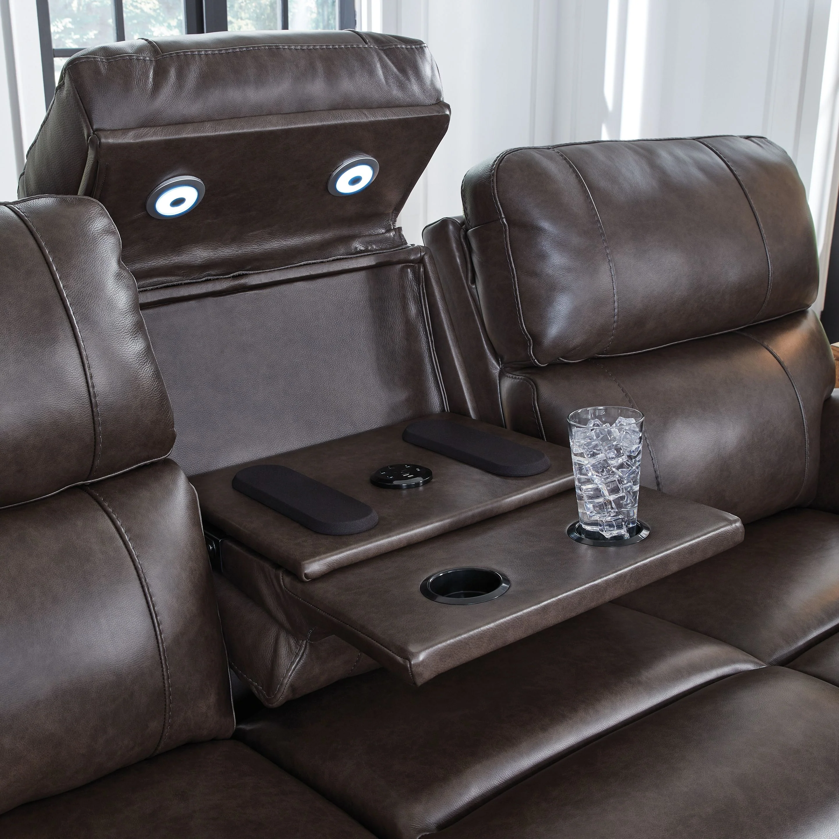 Crossplex - Power Reclining Sofa With Adjustable Headrest - Smoke - Image 8