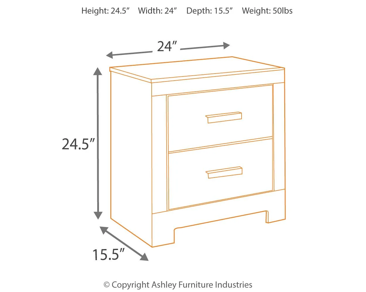 Culverbach - Two Drawer Night Stand - Gray - Image 4