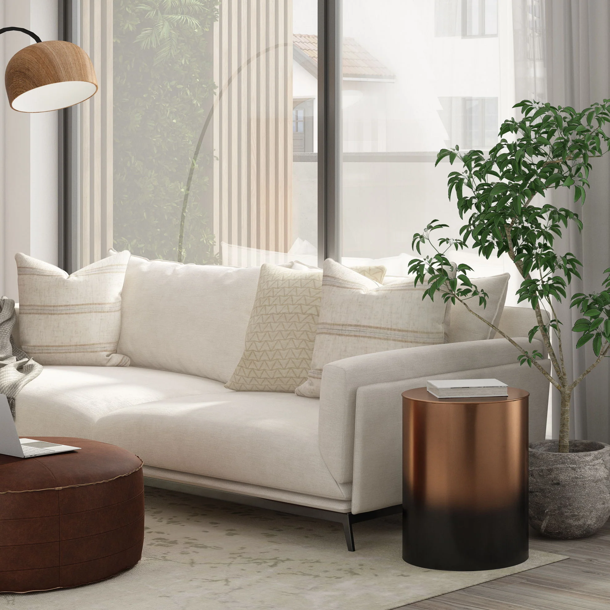 Curtis - Ombre Metal Cylinder Accent Table - Image 15