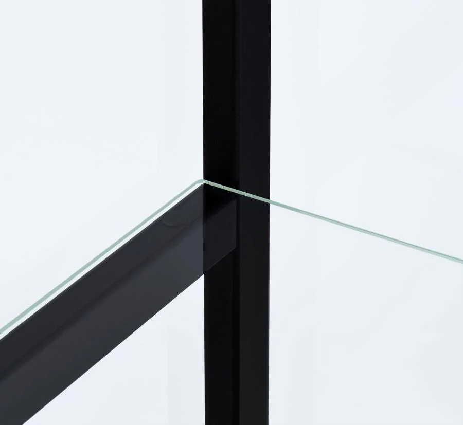 Cyclamen - 4-Shelf Clear Glass Curio Display Cabinet - Black - Image 9