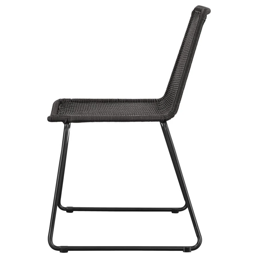 Dacy Faux Rattan Metal Dining Side Chair Brown (Set of 2) - Image 5