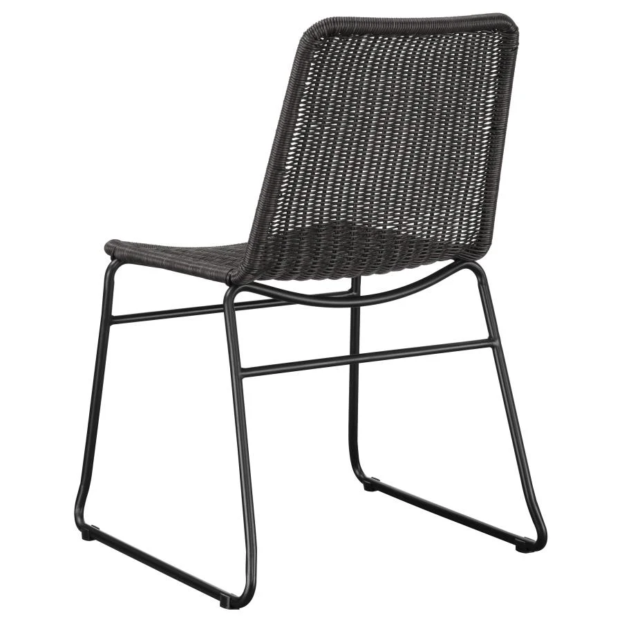 Dacy Faux Rattan Metal Dining Side Chair Brown (Set of 2) - Image 6