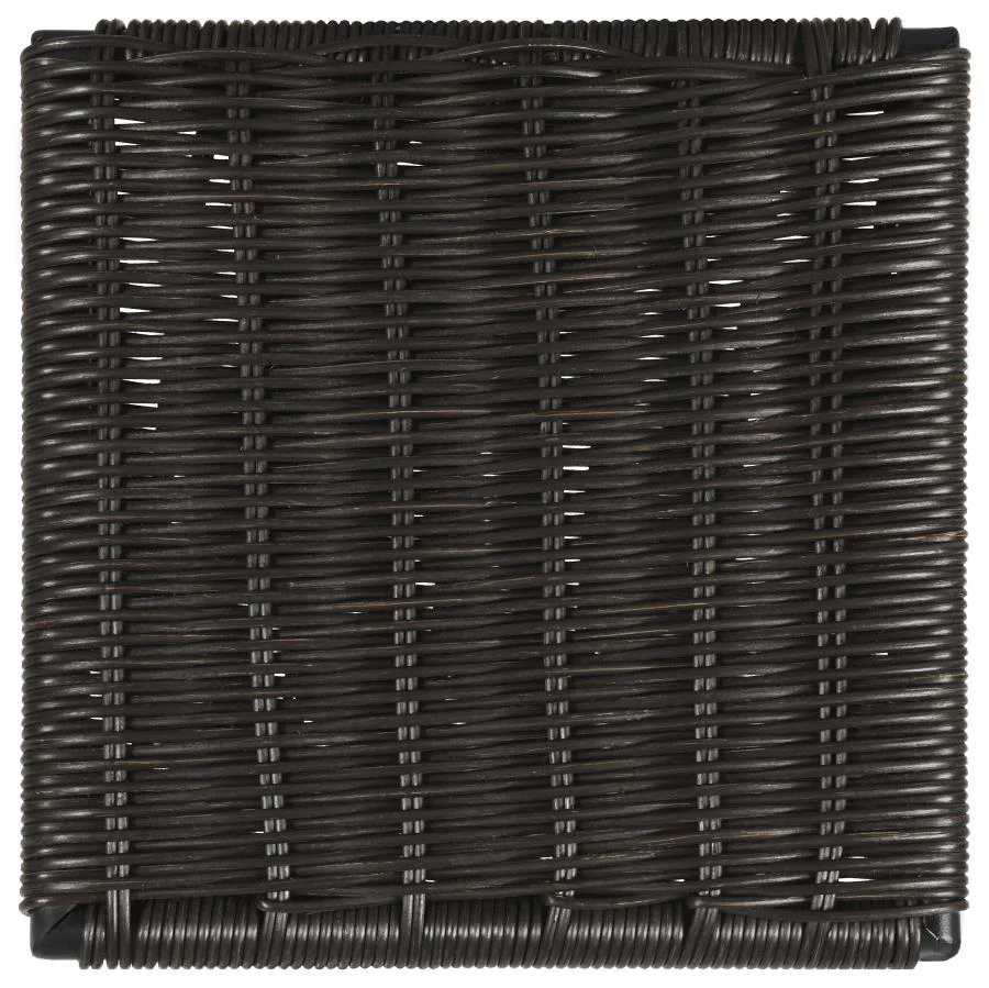 Dacy Faux Rattan Metal Dining Side Chair Brown (Set of 2) - Image 9