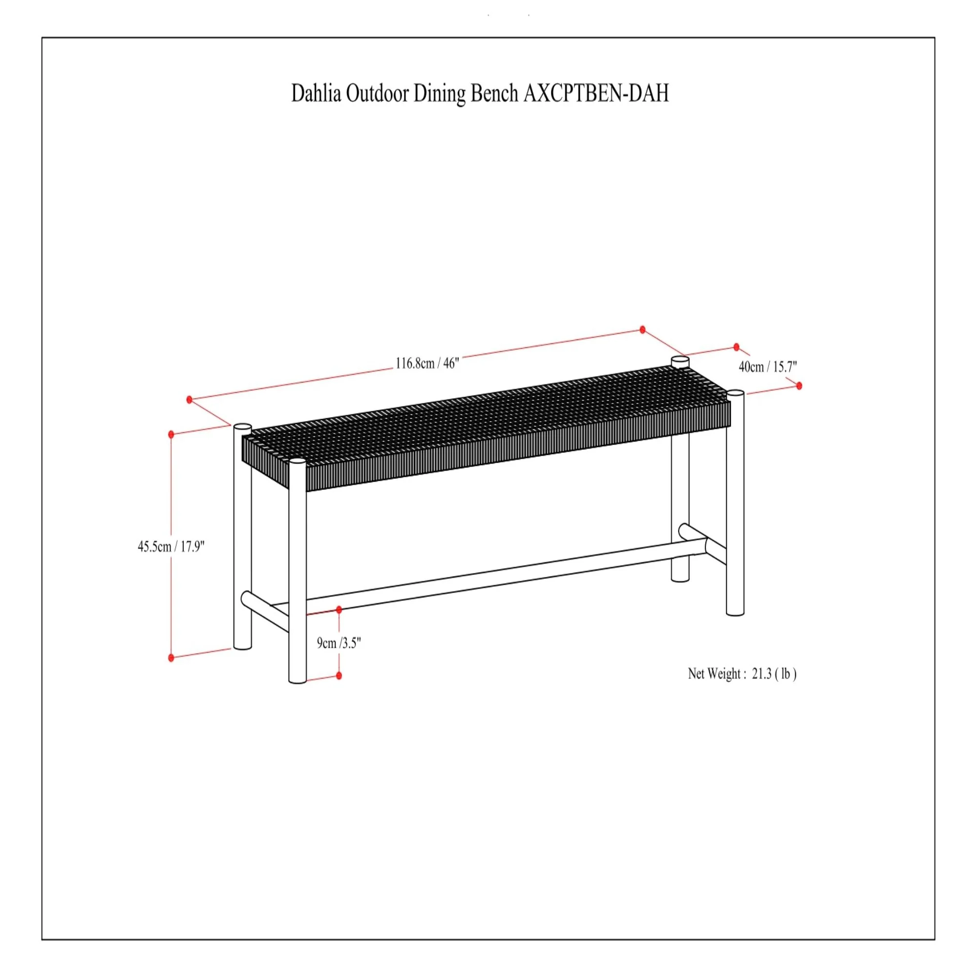 Dahlia - Outdoor Indoor Contemporary Bench - Image 9