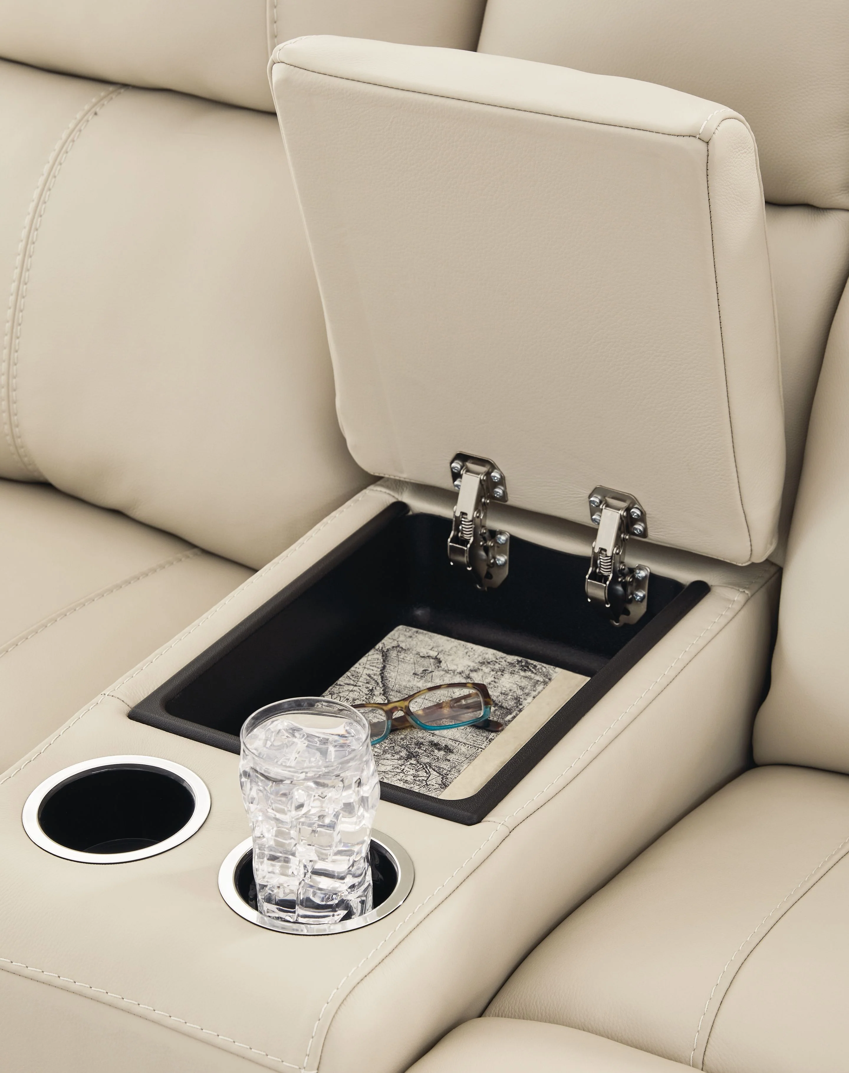 Dahlmoore - Dbl Power Reclining Loveseat With Console - Almond - Image 8