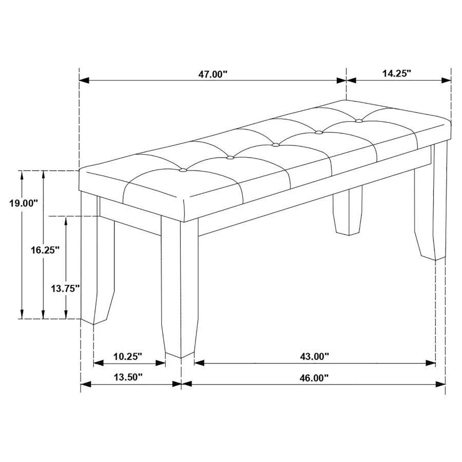 Dalila - Tufted Upholstered Dining Bench - Image 16