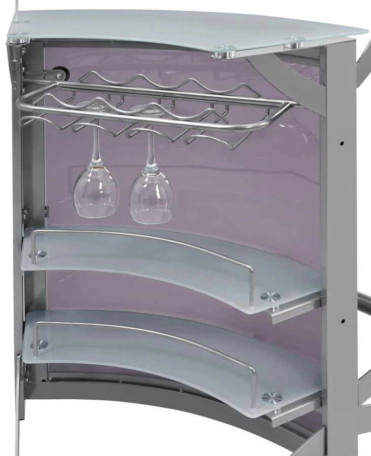 Dallas - 2-Shelf Curved Freestanding Home Bar Cabinet - Image 21