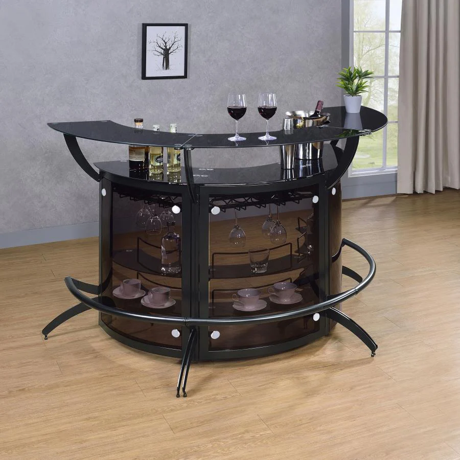 Dallas - 3-Piece Curved Freestanding Home Bar Cabinet - Image 2