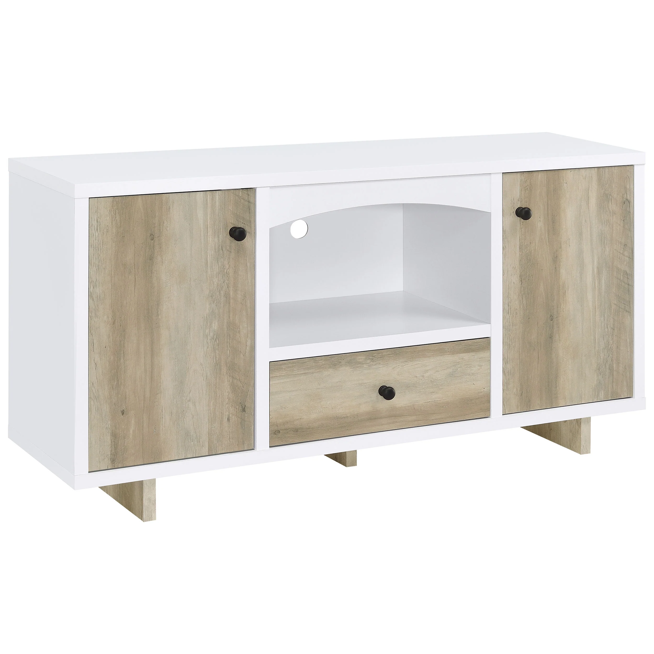 Dalton - 2 Door Storage Credenza - White And Distressed Pine - Image 15