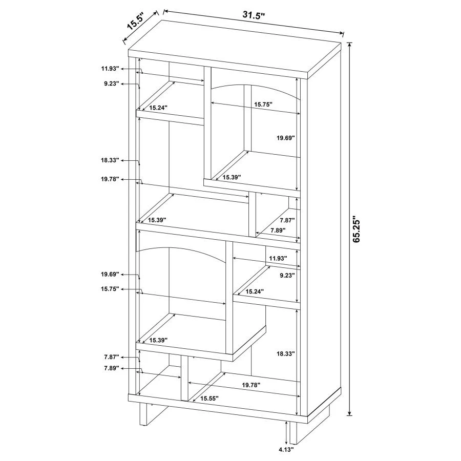 Dalton - 6-Shelf Bookcase - White And Distressed Pine - Image 12