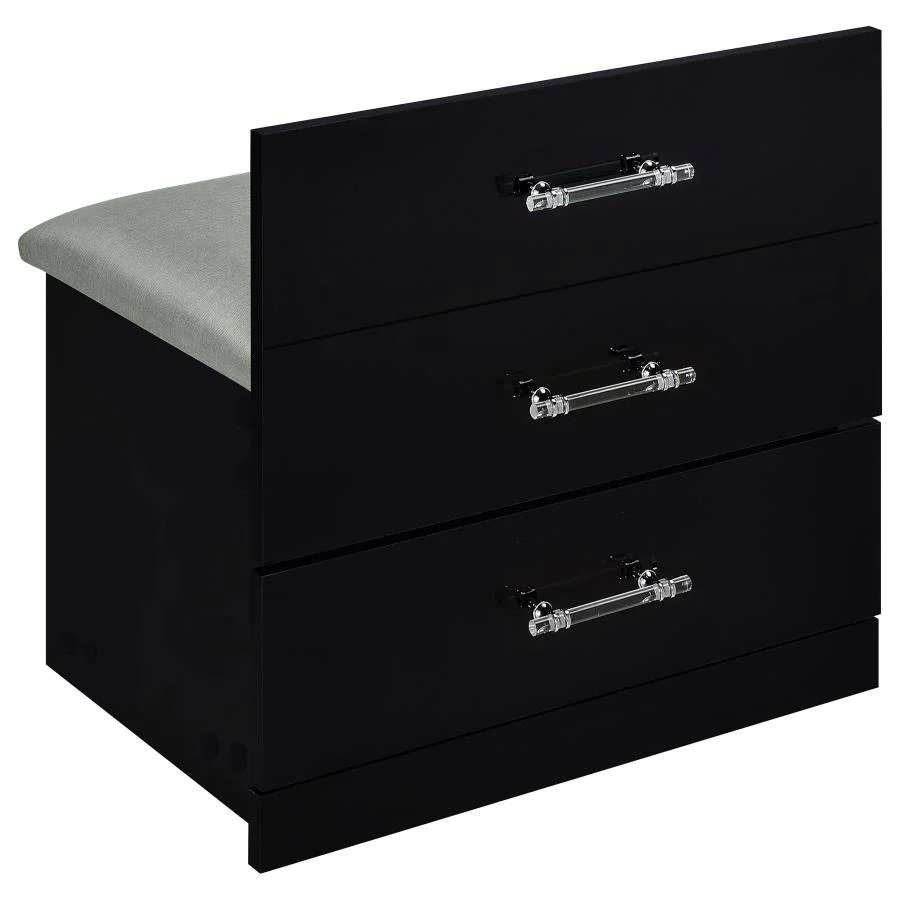Danbury - 3-Drawer Makeup Vanity & Stool Set - Image 43