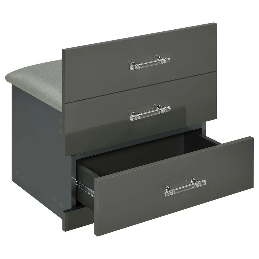 Danbury - 3-Drawer Makeup Vanity & Stool Set - Image 48