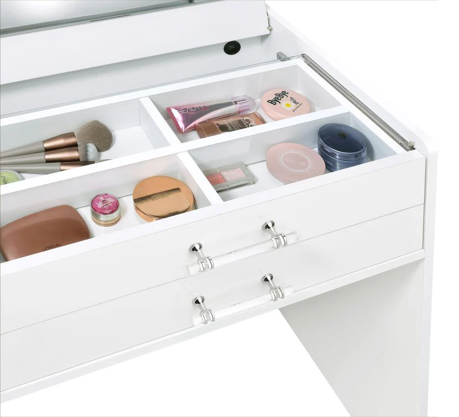 Danbury - 3-Drawer Makeup Vanity & Stool Set - Image 53