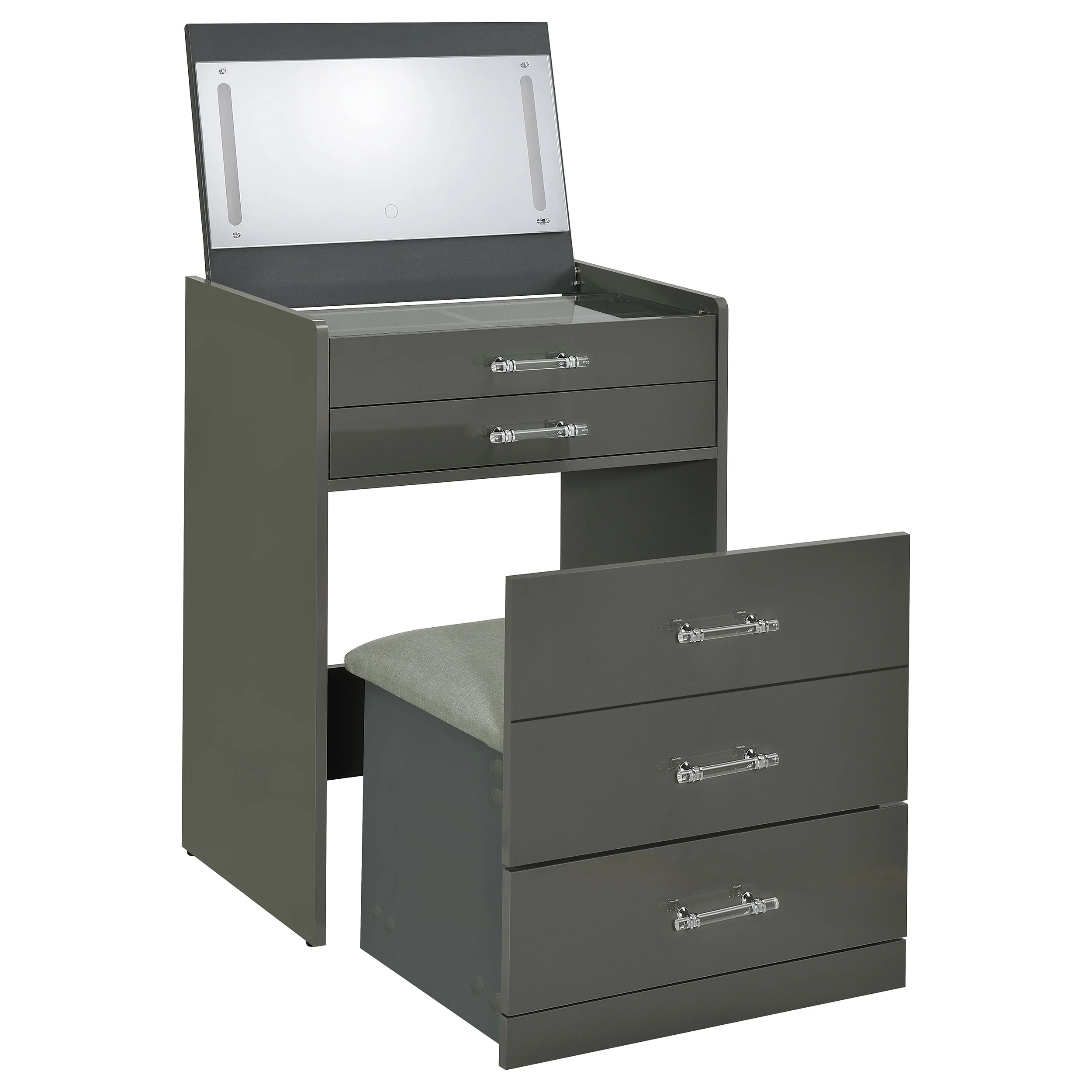 Danbury - 3-Drawer Makeup Vanity & Stool Set - Image 63